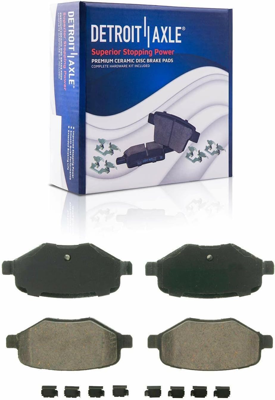 Detroit Axle - Front & Rear Disc Rotors Brake Pads + 20pc Lug Nuts Replacement for Ford Taurus Flex Lincoln MKT MKS - 28pc Set