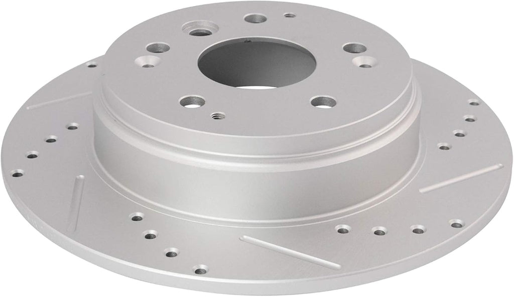 TRQ Performance Front and Rear Brake Rotor Set G Coated Drilled and Slotted Compatible with 2004-2008 Acura TL