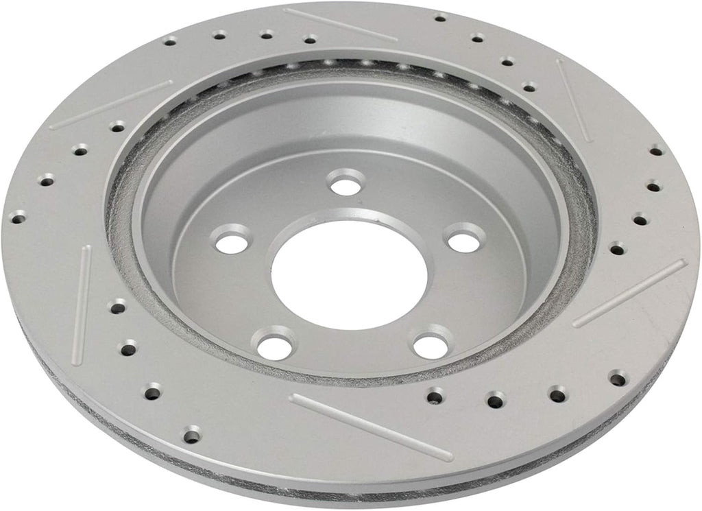 TRQ Performance Front and Rear Brake Rotor Set G Coated Drilled Slotted Compatible with 1994-2004 Ford Mustang
