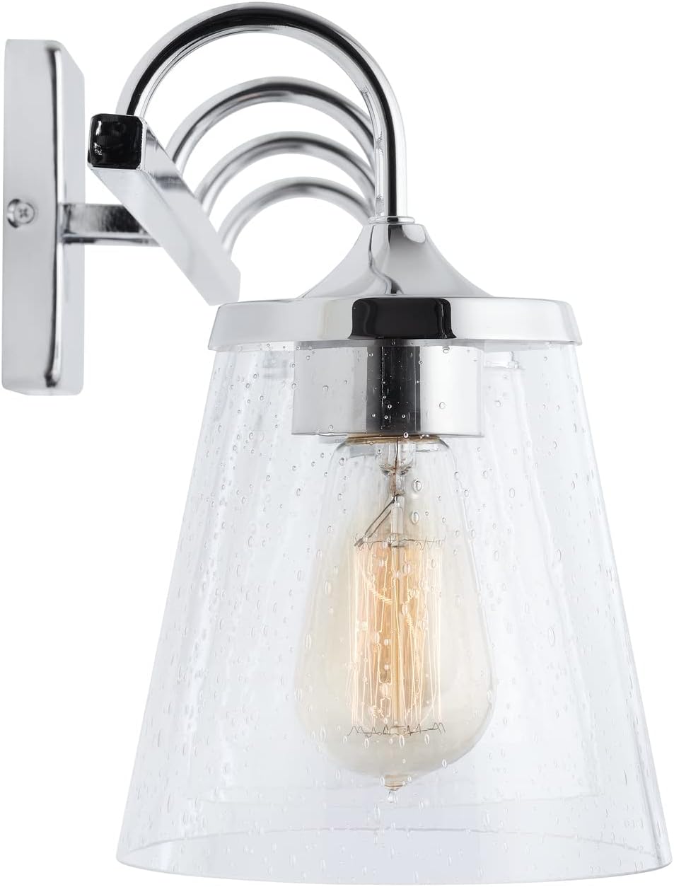 Capital Lighting 139142CH-496 Jayne Clear Seeded Glass Cone Bath Vanity Wall Mount, 4-Light 400 Total Watts, 11' H x 33' W, Chrome