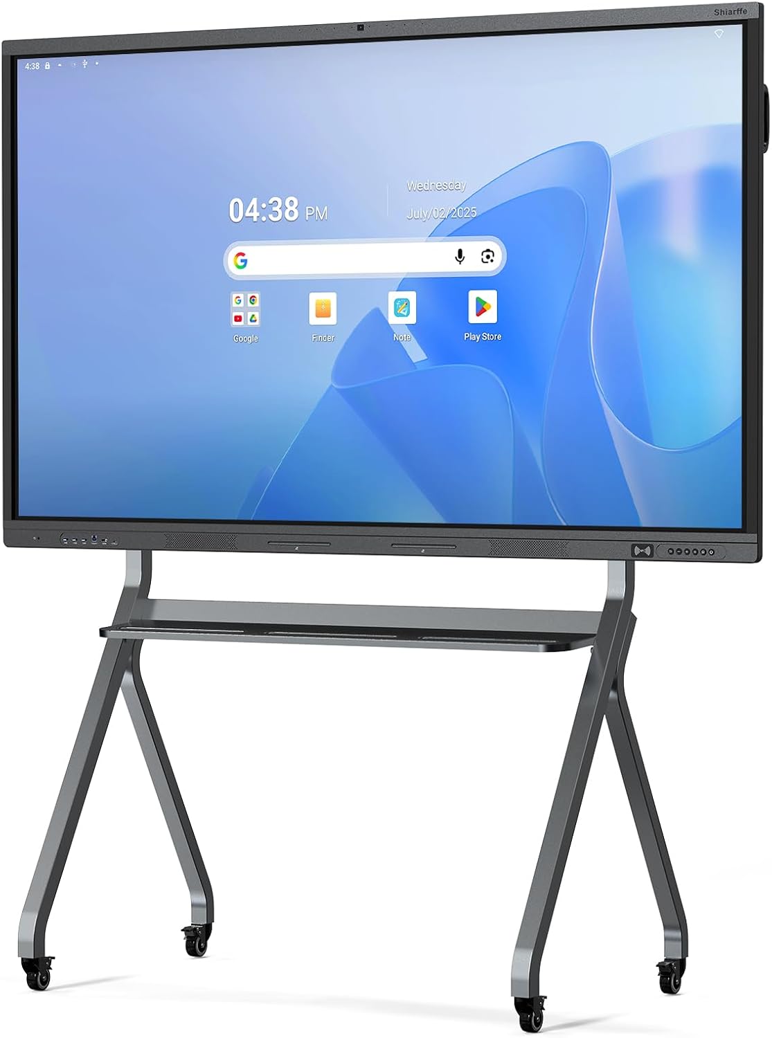 Shiarffe X5 Smart Board 75 Inch 4K Interactive Whiteboard 8GB RAM + 128GB Storage All-in-One Touchscreen Monitor Built-in 48MP Camera Mics and Speaker for Classrom Hybrid Work (Board Only)