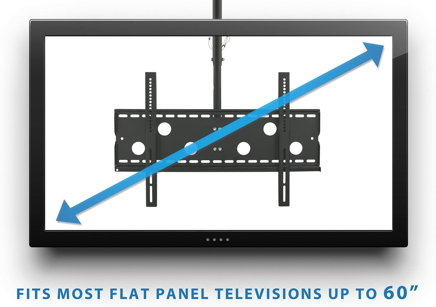Mount-It! Dual TV Ceiling Mount – Commercial Back-to-Back Ceiling TV Bracket for 37–75' Screens, 360° Swivel, 20° Tilt, VESA 800x450, 175 lb/Side, Height Adjustable, Locking Bar, Heavy-Duty Steel