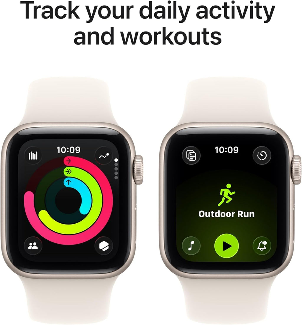 Apple Watch SE (3nd Gen) (GPS, 40mm) - Starlight Aluminum Case with Starlight Sport Band, S/M (Renewed)