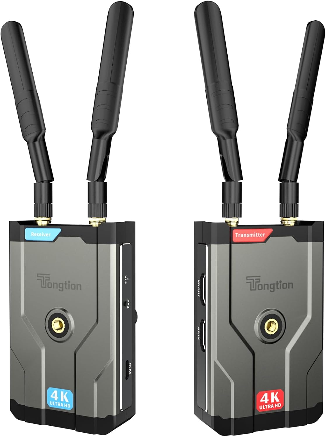4K Wireless HDMI Transmitter and Receiver, 500FT/60MS Low Latency HD Extender Kit with HDMI Loop Out, 2.4/5GHz Dual-Band Full HD for Video Tx&Rx Camera/Laptop/Monitor/TV/Projector/Netflix