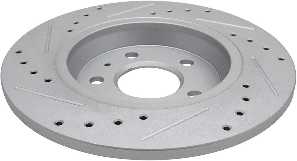 TRQ Performance Front and Rear Brake Rotor Set G Coated Drilled Slotted Compatible with 2009-2011 Audi A4 A4 Quattro 2010-2011 A5 A5 Quattro Q5 2008 Audi