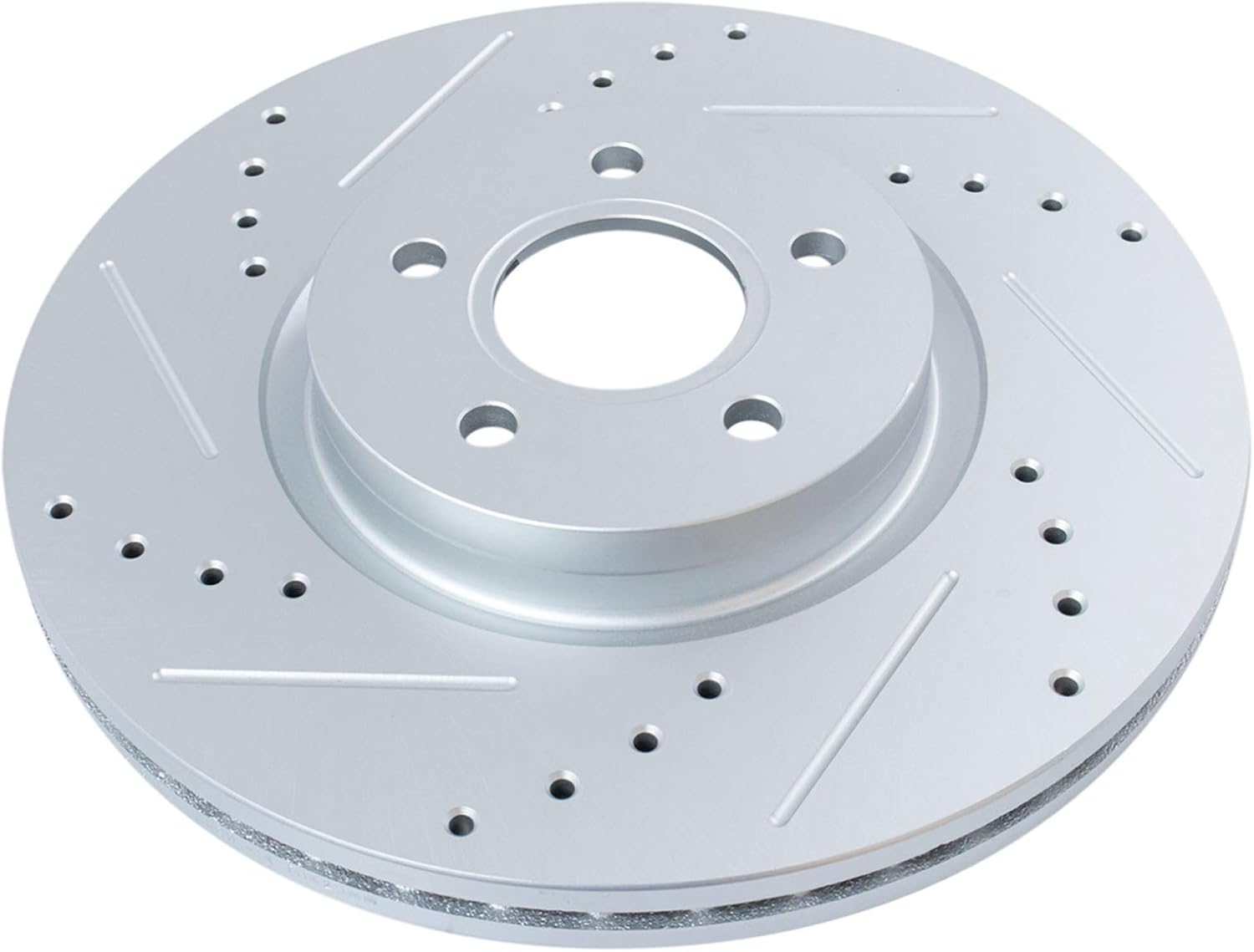 TRQ Performance Front and Rear Brake Rotor Set G Coated Drilled and Slotted Compatible with 2013-2016 Ford Escape 2014-2018 Ford Transit Connect