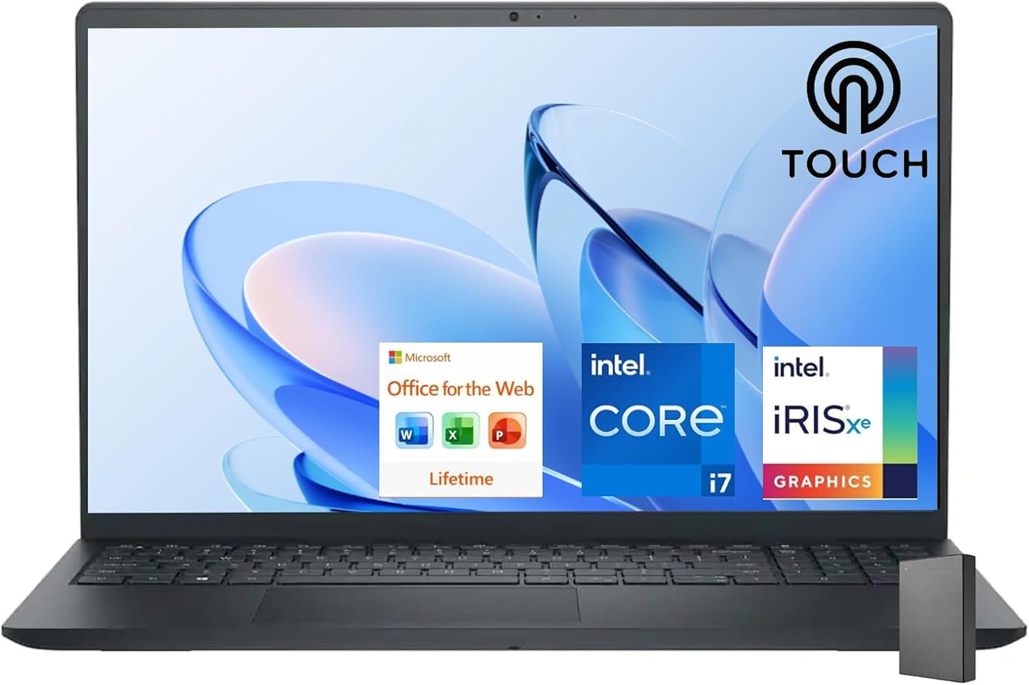 Dell Inspiron 15.6' FHD Touchscreen Business Laptop, 12th Gen Intel Core i7-1255U, 64GB RAM, 5TB SSHD (4TB PCIe SSD + 1TB HDD), Win 11, Office 365 for Web, USB-C, no Mouse