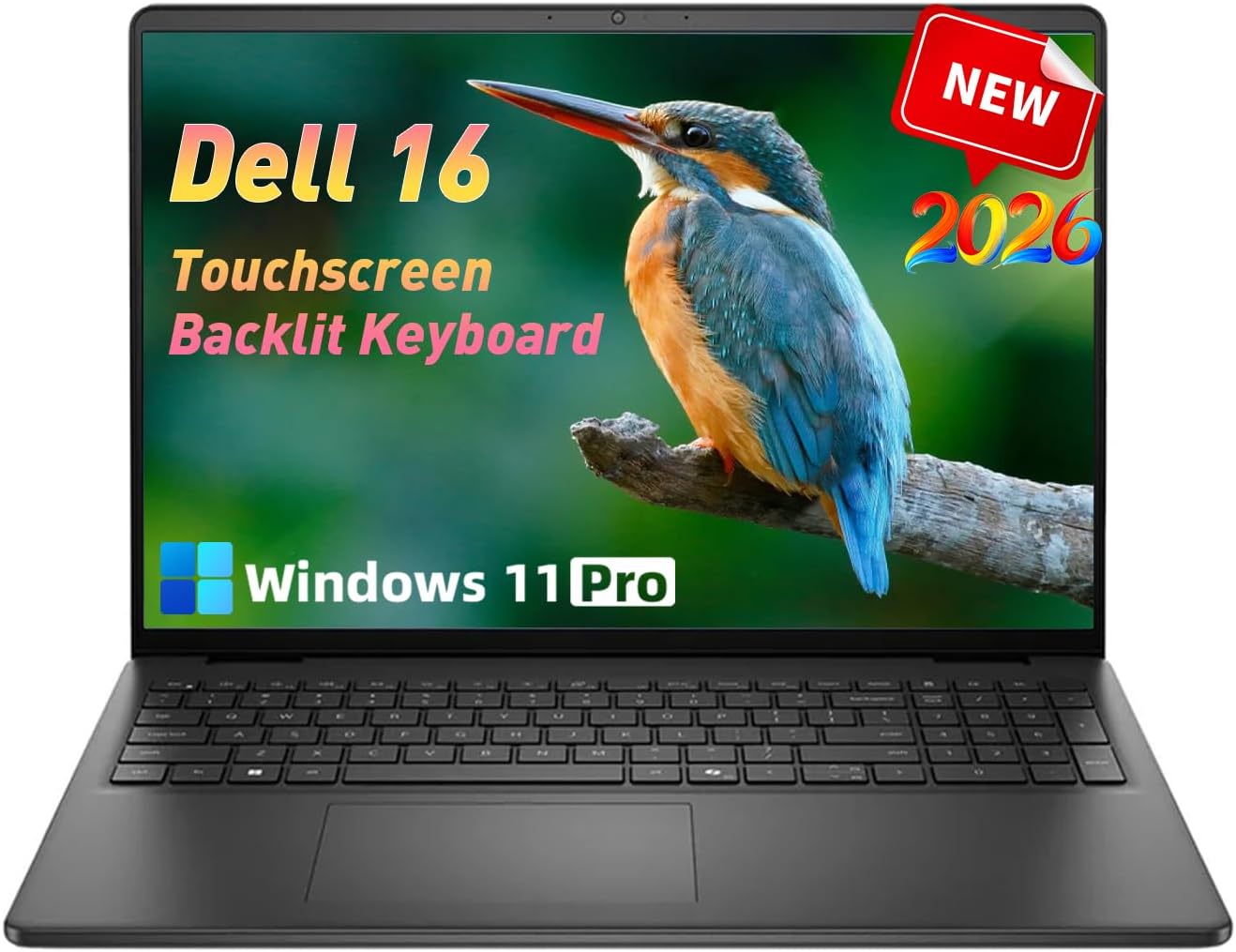 Dell 16 Touchscreen Laptop Computer 2026, Intel 10-Core 7 150U(Up to 5.4GHz), 16'' FHD+ Anti-Glare Dsiaplay, 16GB DDR5, 1TB SSD, Backlit Copilot Keyboard, Win11 pro, Express Charge, Black