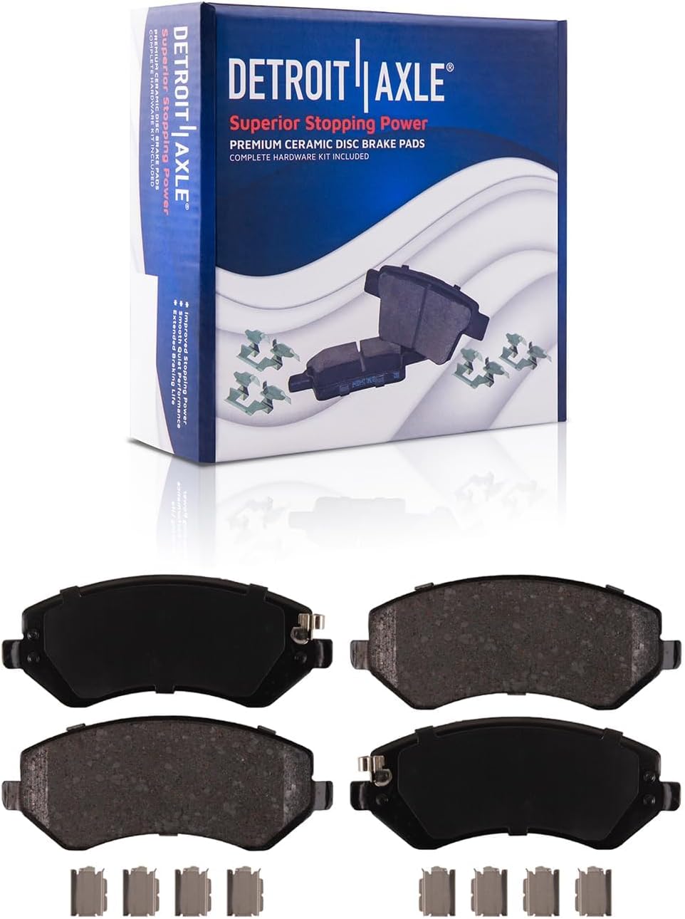 Detroit Axle - Brake Kit for 03-07 Jeep Liberty 2003 2004 2005 2006 2007 Disc Brake Rotors Ceramic Brakes Pads Replacement: 11.34' inch Front and 11.22' inch Rear Rotors