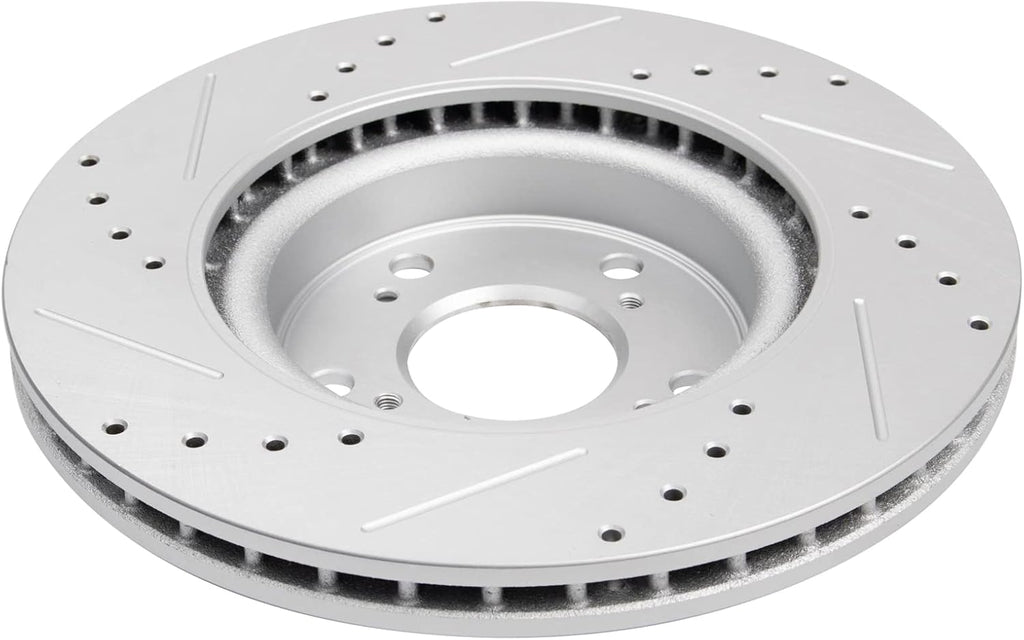 TRQ Performance Front and Rear Brake Rotor Set G Coated Drilled and Slotted Compatible with 2012-2016 Honda CR-V