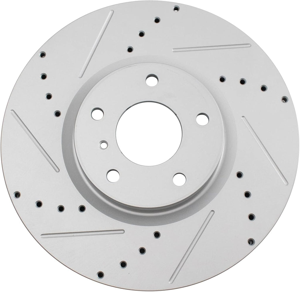 TRQ Performance Front and Rear Brake Rotor Set G Coated Drilled and Slotted Compatible with 2006 Nissan Altima 2005-2008 Nissan Maxima