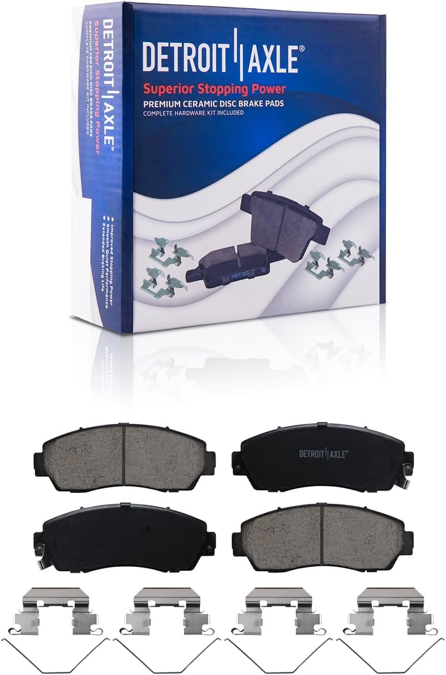 Detroit Axle - Front Brake Kit for 11-14 Honda Odyssey Disc Brakes Rotors 2011 2012 2013 2014 Ceramic Brake Pads Replacement