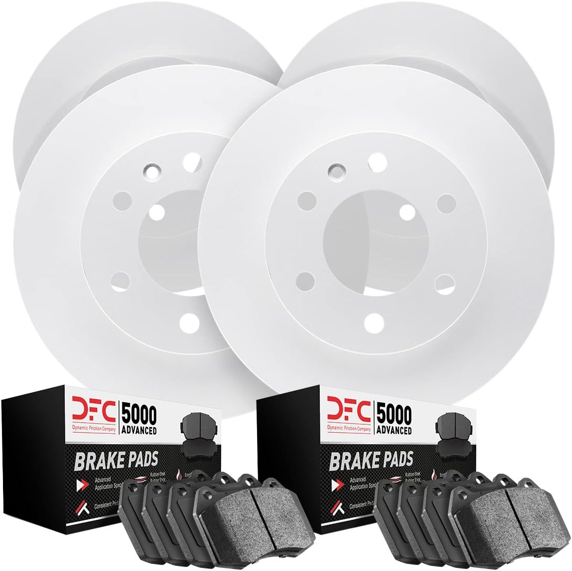 Dynamic Friction Company Brake Kit For 2006-2011 Honda Civic| Front and Rear 5000 Advanced Brake Pads and Rotors Kit