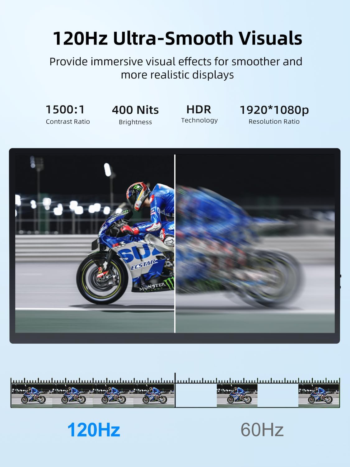 EVICIV 18.5' Portable Monitor Touchscreen | 120Hz 1ms Gaming Monitor | 400Nits | 1080P FHD IPS | 125% sRGB | VESA & Smart Case | USB-C & MINI HDMI | Travel Screen for Laptop, Computer, Game Consoles