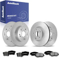 AutoShack Front & Rear Brake Rotors & Premium Pads for Honda, Accord 2003-2007, FWD L4 2.4L V6 3.0L