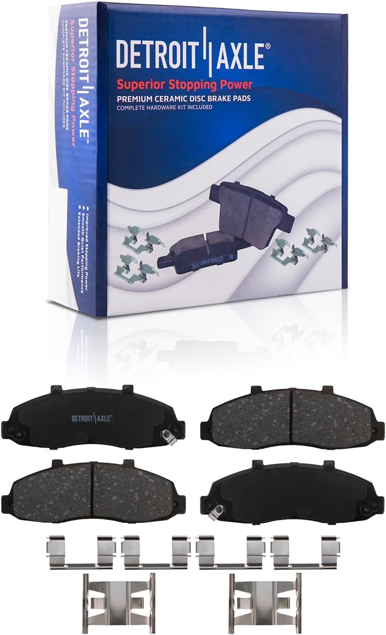 Detroit Axle - Brake Kit for 2WD 2000-03 Ford F-150, 2002 Lincoln Blackwood Replacement 2000 2001 2002 2003 Disc Brakes Rotors Ceramic Brake Pads, Front and Rear [4-Wheel Disc Brakes]