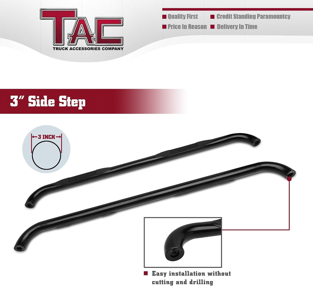 TAC Side Steps Fit 2001-2006 Ford Explorer Sport Track 3 inches Black Side Bars Nerf Bars Step Rails Running Boards Off Road Automotive Exterior Accessories (2 Pieces Running Boards)