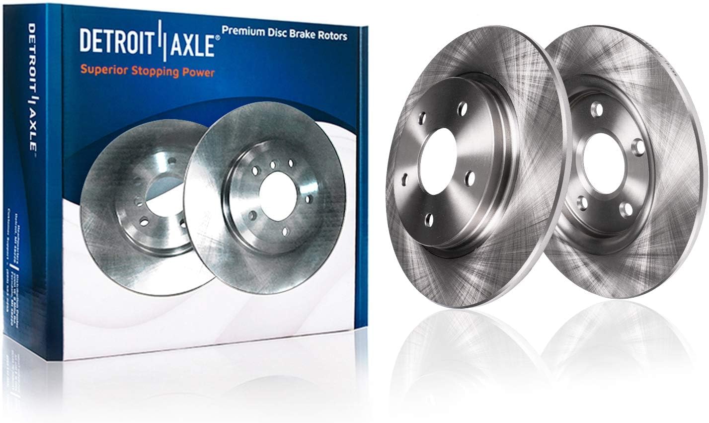 Detroit Axle - Front 282mm and 290mm Rear Disc Rotors Ceramic Pad Kit Replacement for 97-00 Dodge, Plymouth, Chrysler Town & Country, Grand Caravan, Grand Voyager 4 Wheel Disc - 10pc Set