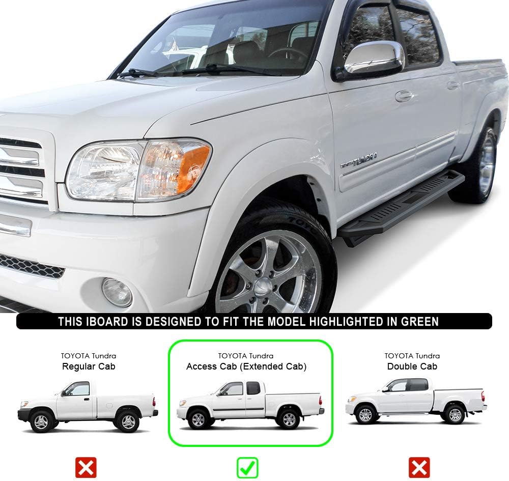 HD Ridez Hybrid Rocker Steps Steel Armor Compatible with Toyota Tundra 2000-2006 Access Cab (Drilling Required) (Nerf Bar Side Steps Side Bars)