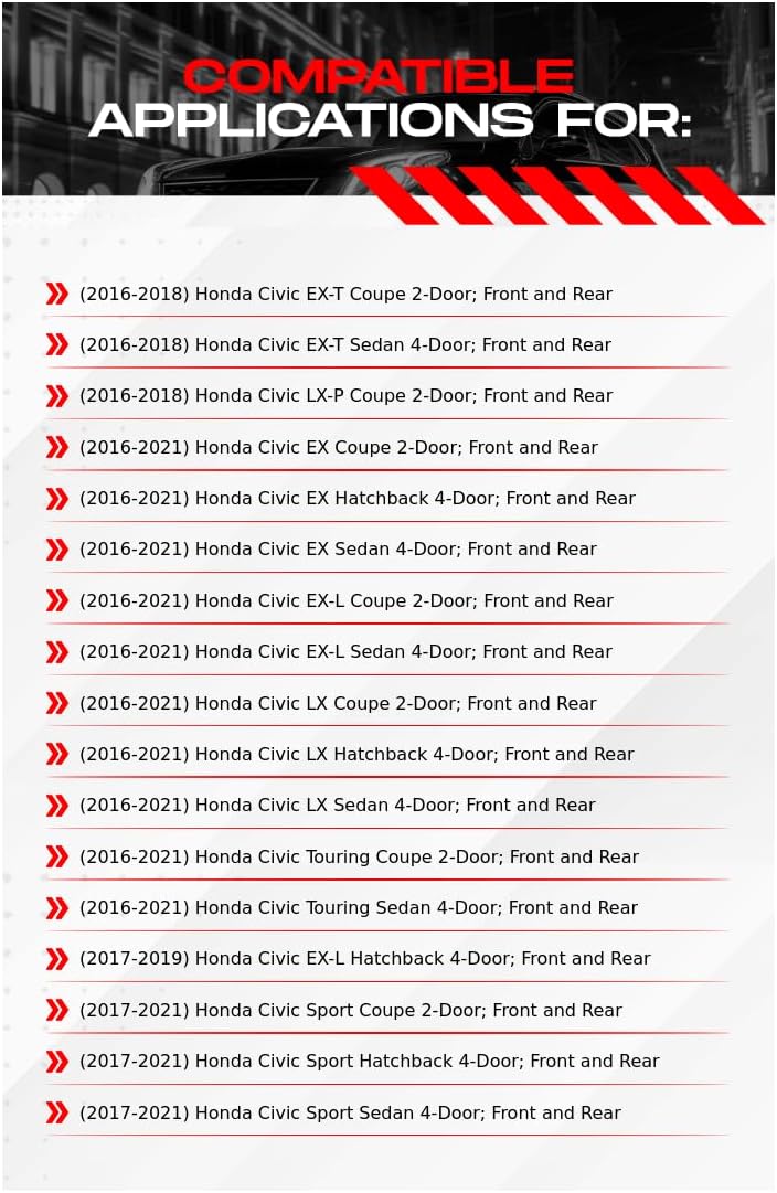 R1 Concepts Front and Rear Brake Kit Fits 2016-2021 Honda Civic| Ceramic Pads, Drilled Slotted Rotors| Hardware| 11.1' Front & 10.2' Rear
