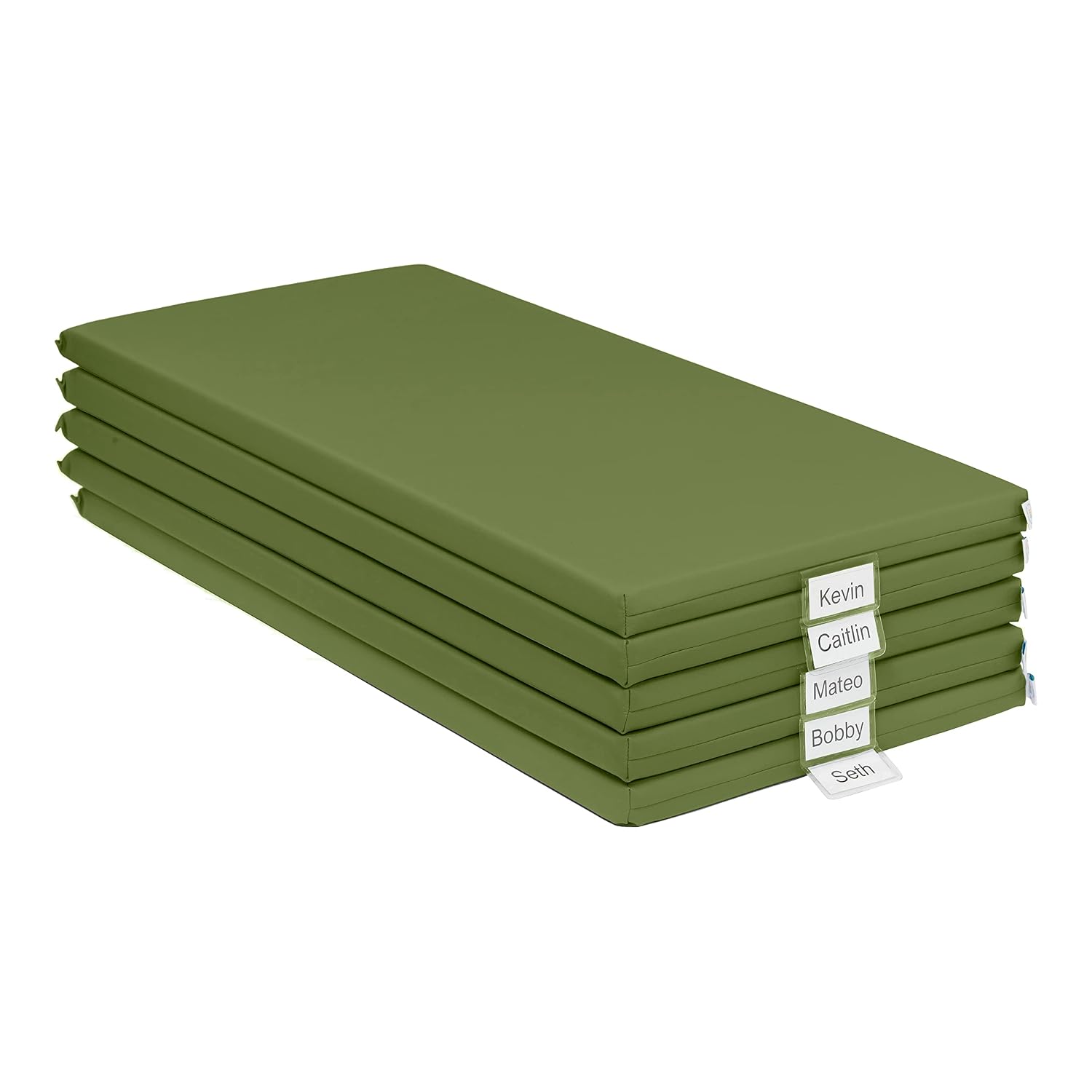 ECR4Kids SoftZone Rainbow Rest Mat, 2in, Sleeping Pad, Hunter Green, 5-Piece