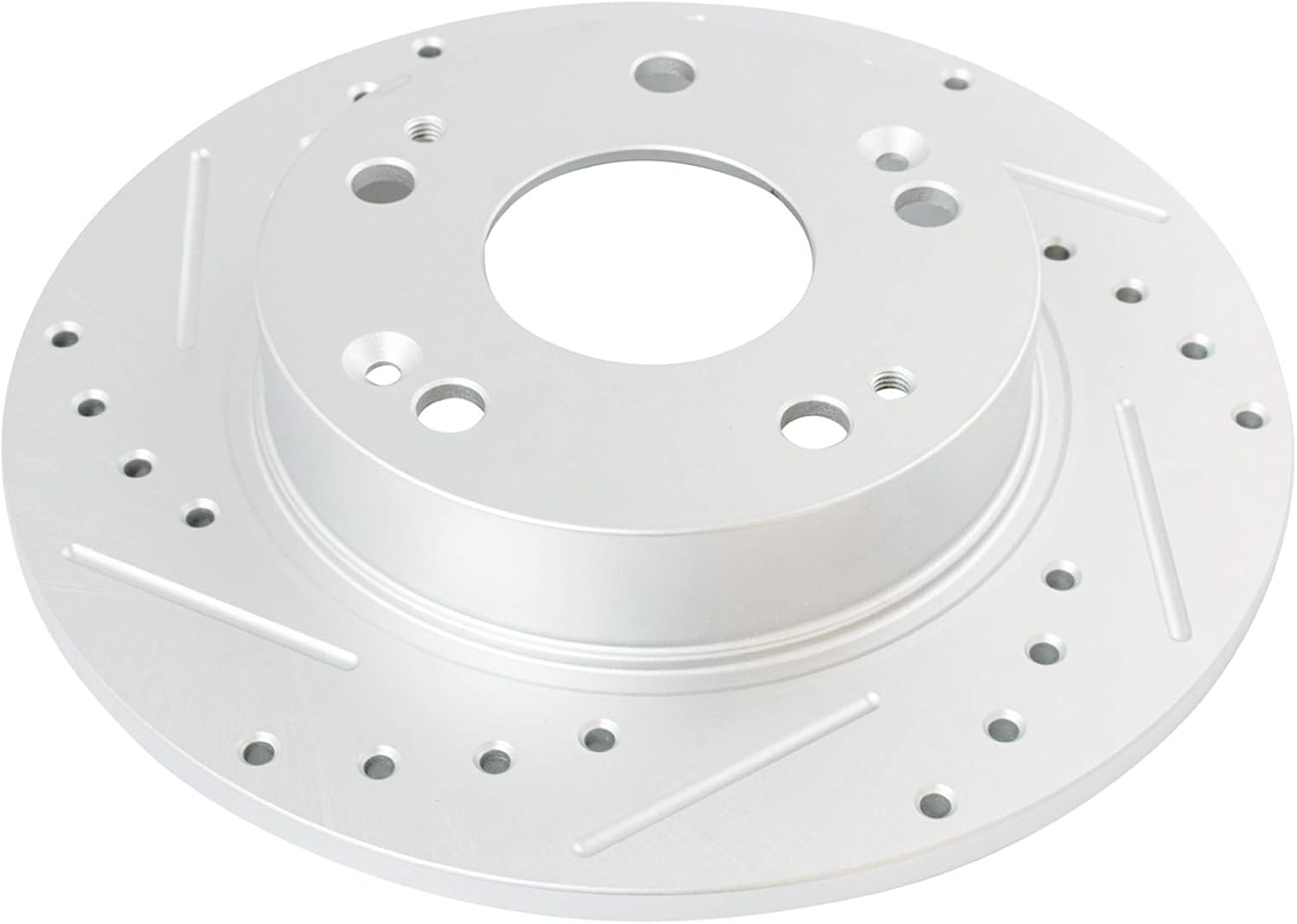 TRQ Performance Front and Rear Brake Rotor Set G Coated Drilled and Slotted Vented Solid Compatible with 2006-2011 Honda Civic
