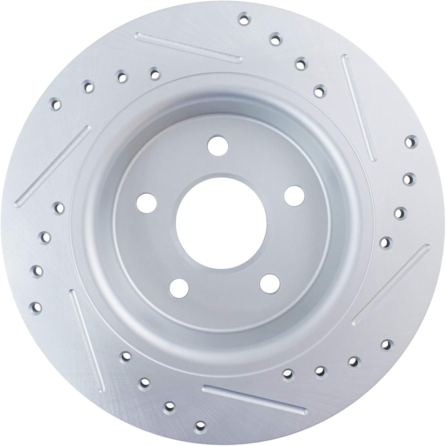 TRQ Performance Front and Rear Brake Rotor Set G Coated Drilled and Slotted Compatible with 2013-2017 Ford C-Max 2013-2016 Escape