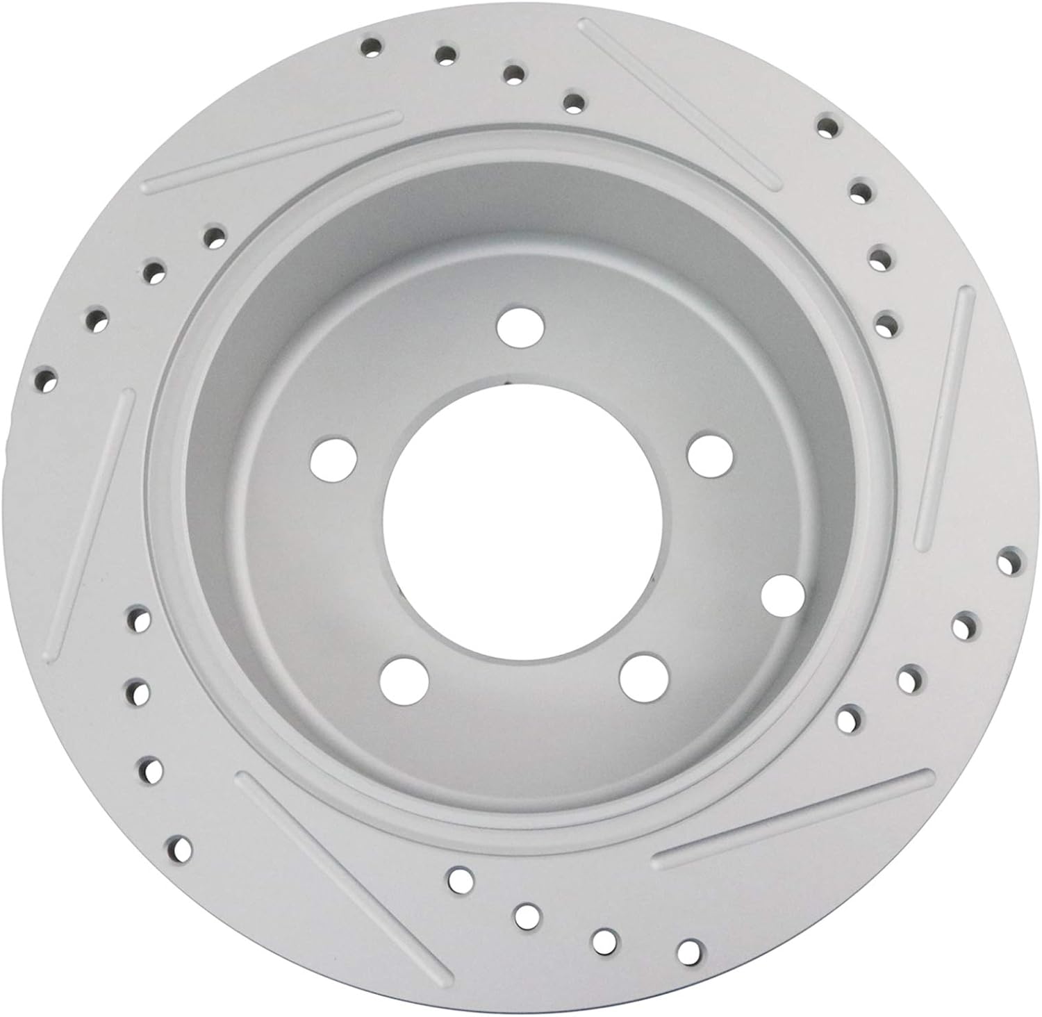 TRQ Performance Front Rear Brake Rotor Set Drilled Slotted G Coated Compatible with 2007 Dodge Caliber 2008-2017 Mitsubishi Lancer