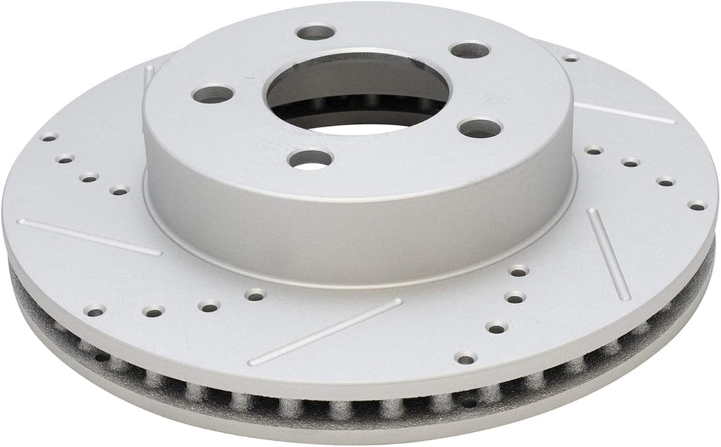 TRQ Performance Front and Rear Brake Rotor Set G Coated Drilled and Slotted Compatible with 2003-2007 Jeep Liberty