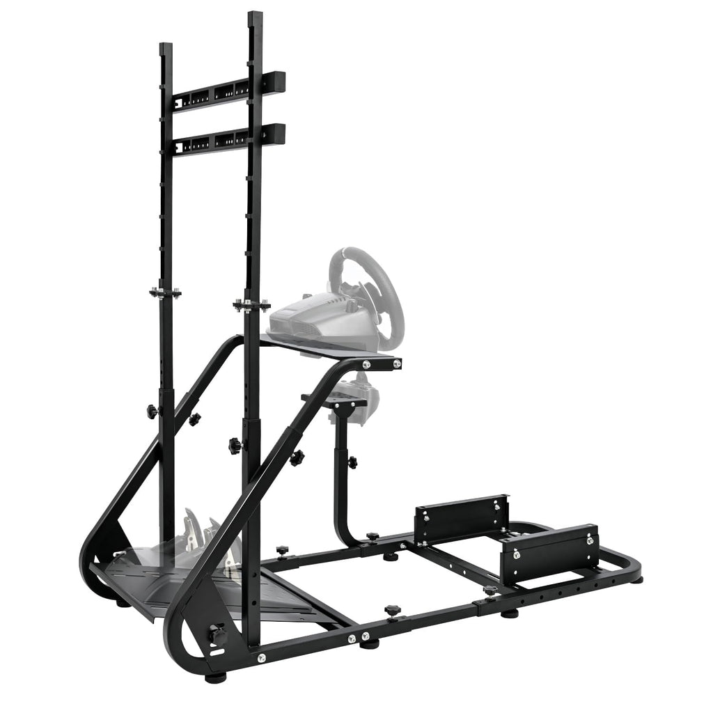 Supllueer Racing Simulator Cockpit Wheel Stand with Monitor Stand Fit for Logitech G27 G29 G920 GPRO,for Fanatec,for Thrustmaster,Sim Racing Cockpit with Monitor Stand, No Steering Wheel Pedal TV Seat