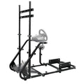 Supllueer Racing Simulator Cockpit Wheel Stand with Monitor Stand Fit for Logitech G27 G29 G920 GPRO,for Fanatec,for Thrustmaster,Sim Racing Cockpit with Monitor Stand, No Steering Wheel Pedal TV Seat