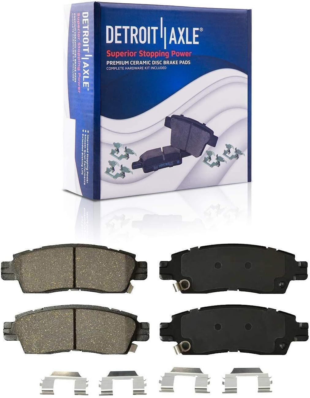 Detroit Axle - Rear Disc Rotors & Brake Pads + 24pc Wheel Lug Nuts w/keys Replacement for Chevy Traverse GMC Acadia Buick Enclave Outlook - 30pc Set
