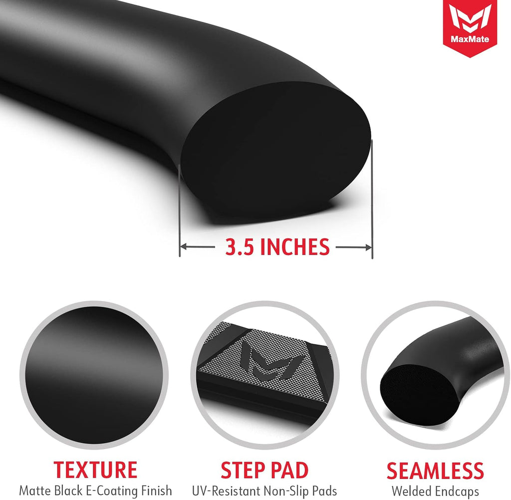 MaxMate 3.5' Oval Nerf Bar Side Steps Compatible with 2020-2026 Jeep Gladiator JT | SS2J35198MX | Side Rails Running Boards