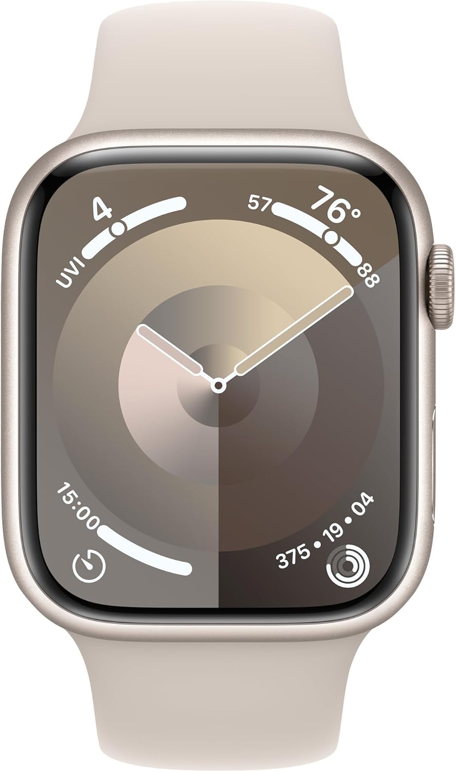 Apple Watch Series 9 [GPS + Cellular, 45mm] - Starlight Case with Starlight Sport Band, S/M (Renewed Premium)