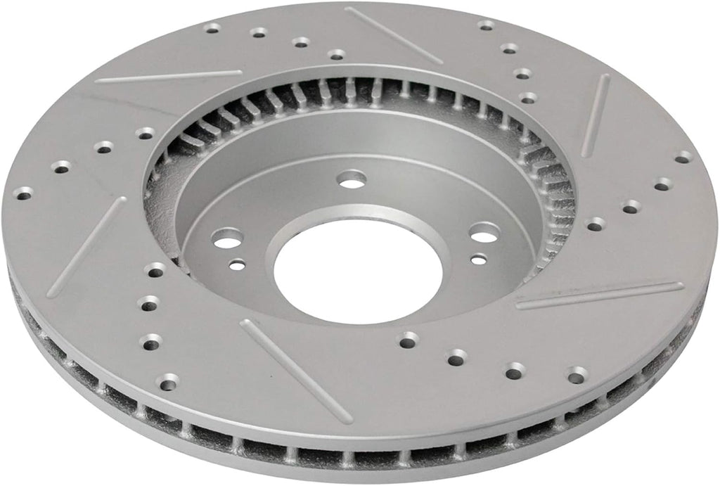 TRQ Performance Front and Rear Brake Rotor Set G Coated Drilled and Slotted Compatible with 1997-2001 Honda Prelude