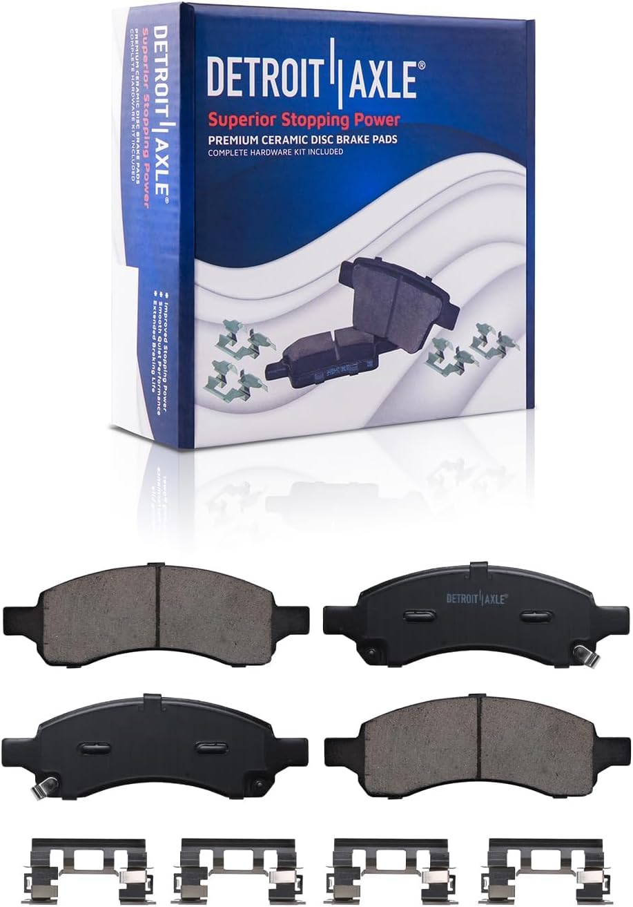Detroit Axle - Front Brake Kit for 2006-2009 Chevrolet Trailblazer GMC Envoy Buick Rainier Isuzu Ascender 2007 2008, Ceramic Brakes Pads Drilled Slotted Brake Rotors Replacement : 11.89' inch Rotors