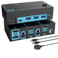 8K HDMI 2.1 Dual Monitor KVM Switch 2 Monitors 2 Computers USB 3.0 2 in 2 Out KVM Switches (AU Power Adapter)