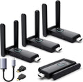Wireless HDMI 3 Receivers and Transmitter Set,50M/165FT,No Hot,Plug and Play,2.4/5.8GHz Wirelessly Stream to Multiple TV/Projectors,USB-C Wireless HDMI Splitter for Macbook/DVR/Camera/Laptop/Switch/PC