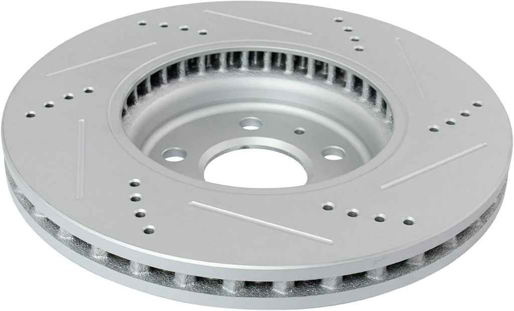 TRQ Performance Front and Rear Brake Rotor Set G Coated Drilled Slotted Compatible with 2009-2011 Audi A4 A4 Quattro 2010-2011 A5 A5 Quattro Q5 2008 Audi