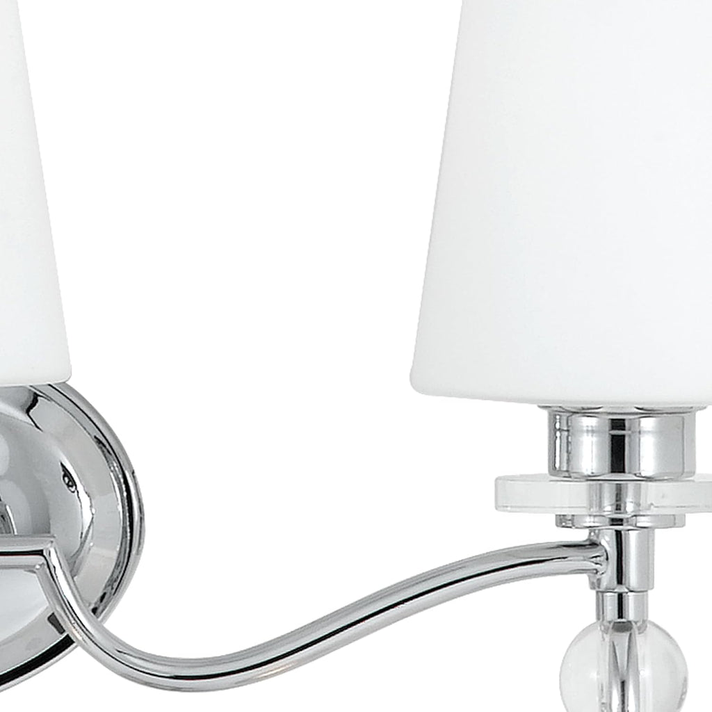 Quoizel Hollister 23' 3-Light Vanity Light, Polished Chrome Bathroom Fixture, Opal Etched Glass Shades, Classic Wall Mount for Over Mirror