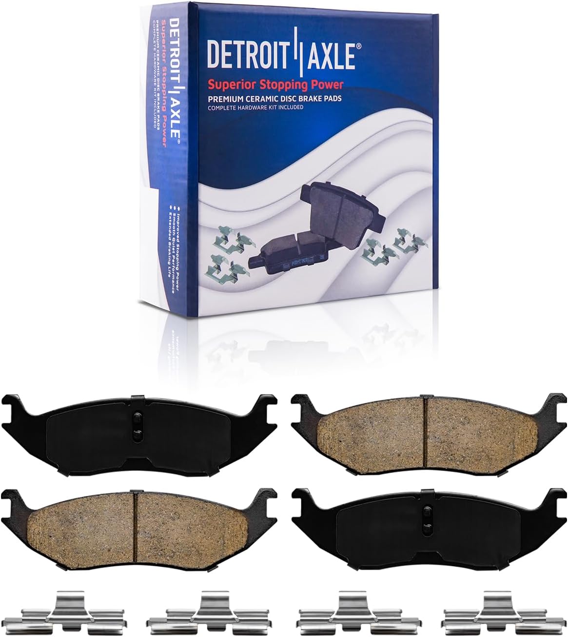 Detroit Axle - 5 Lugs Rear Brake Kit for Dodge Ram 1500 Durango Chrysler Aspen Brake Rotors Ceramic Brakes Pads Replacement : 13.86' inch Rotors