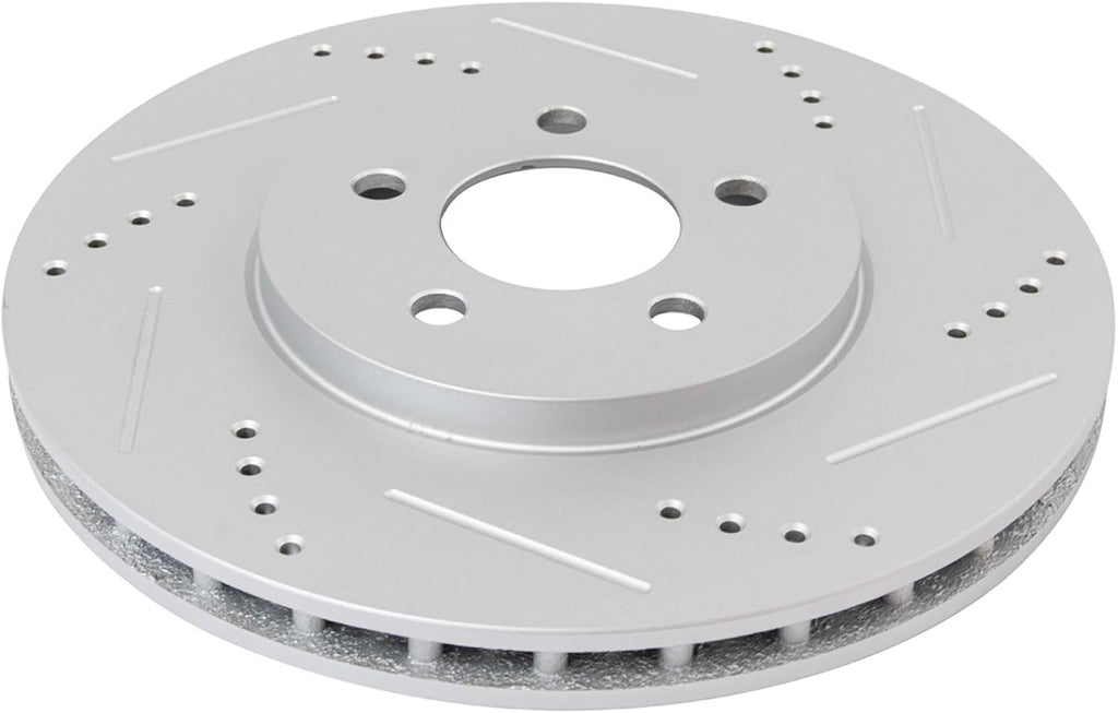 TRQ Performance Front and Rear Brake Rotor Set G Coated Drilled Slotted Compatible with 1994-2004 Ford Mustang