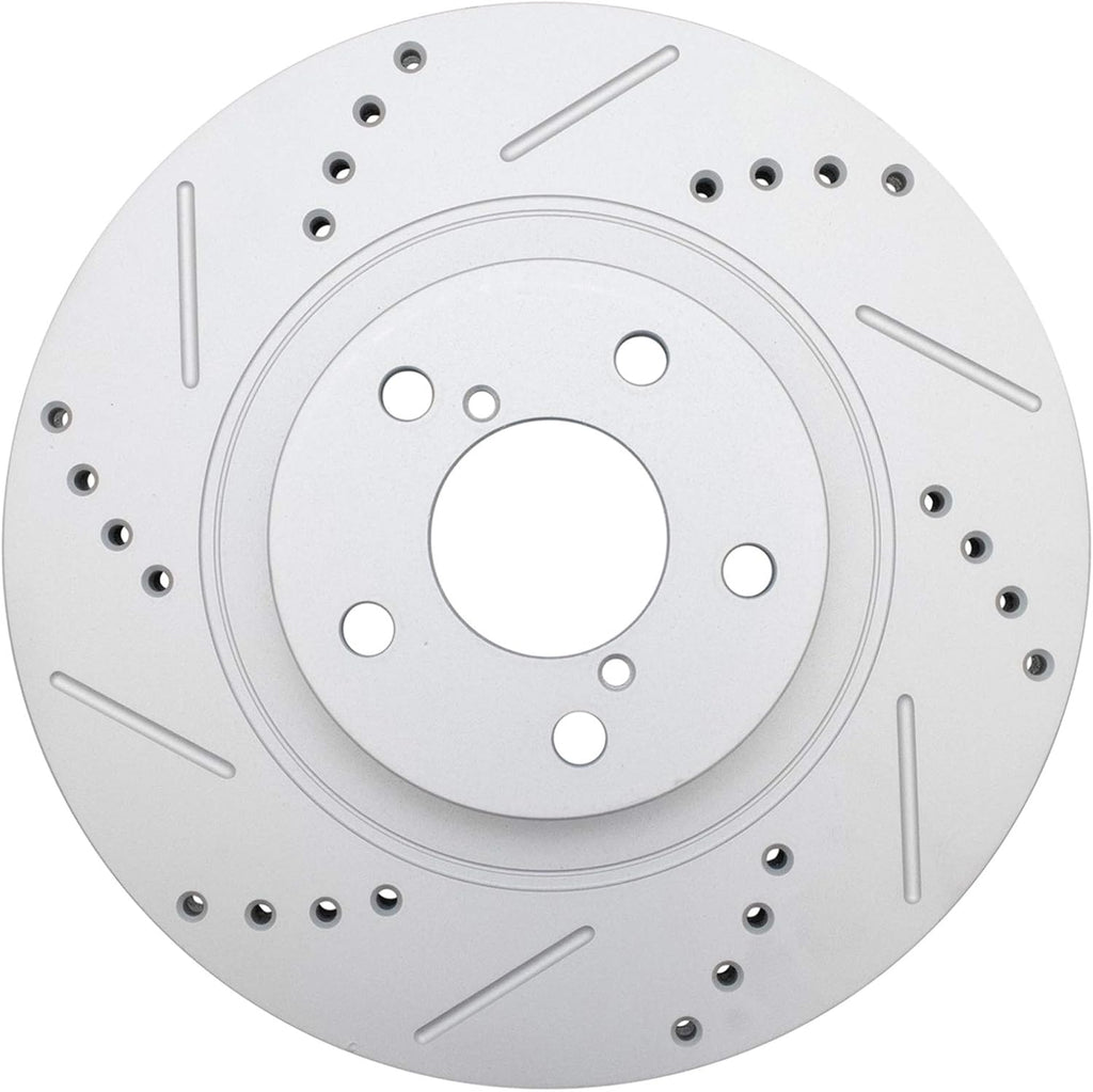 TRQ Performance Front and Rear Brake Rotor Set G Coated Drilled and Slotted Compatible with 2013-2016 Scion FR-S 2013-2023 Subaru BRZ 2017-2020 Toyota 86