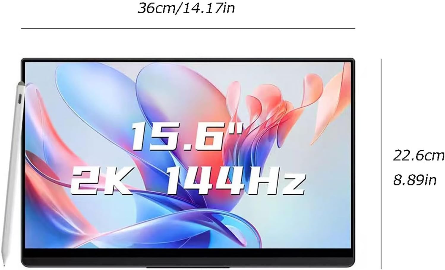 Portable Monitor for Laptop 15.6-inch IPS 2K 144HZ Cell Phone External Screen Multifunctional Touch Secondary Laptop Expansion Gaming Machine Monitor Portable Gaming Monitor