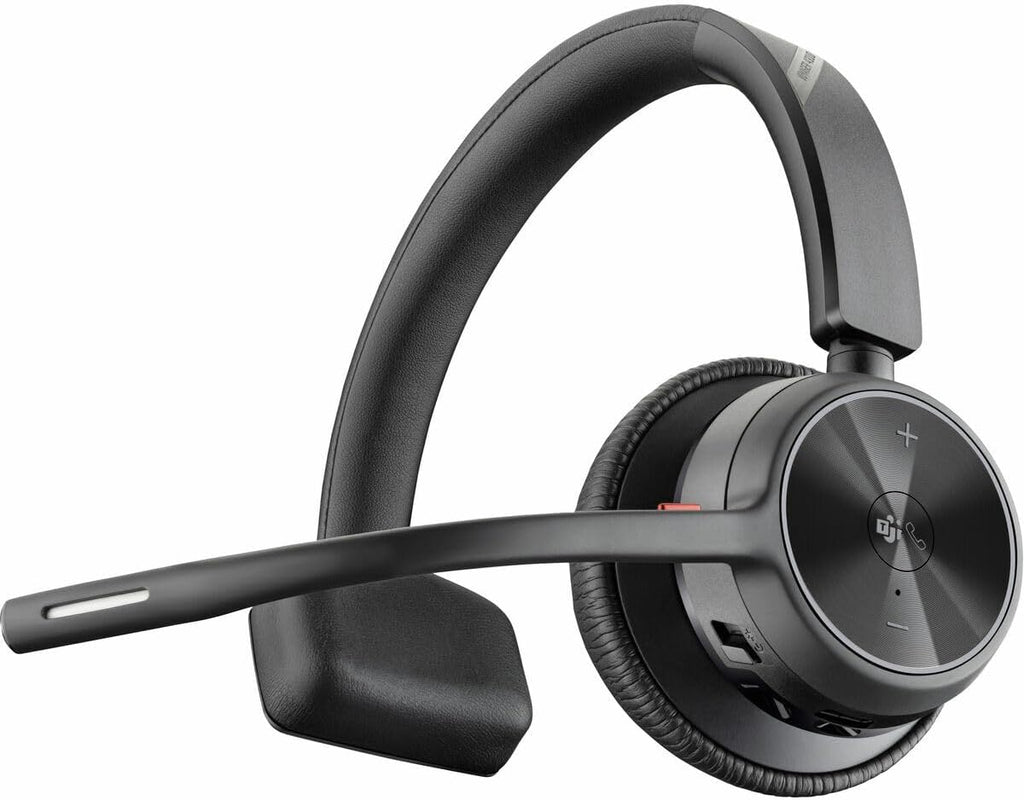Poly - Voyager 4310 UC Wireless Headset (Plantronics) - Single-Ear Headset w/Mic - Connect to PC/Mac via USB-A Bluetooth Adapter, Cell Phone via Bluetooth - Works with Teams (Certified), Zoom & More