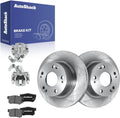 AutoShack Rear Brake Rotors, Ceramic Pads & Calipers for Honda & Acura, Civic 2006-2015 ILX 2013-2015 CSX 2006-2011, FWD L4 1.3L 1.5L 1.8L 2.0L 2.4L - 10.24' (260 mm), 5-Lug