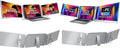 Triple Display Laptop Monitor Bundle – 16' QHD + 15.6' FHD Screen Extenders, Detachable Dual Monitors for 12-18.5' Laptops – Plug & Play, Works with Windows/Mac/Android/Chrome/PS