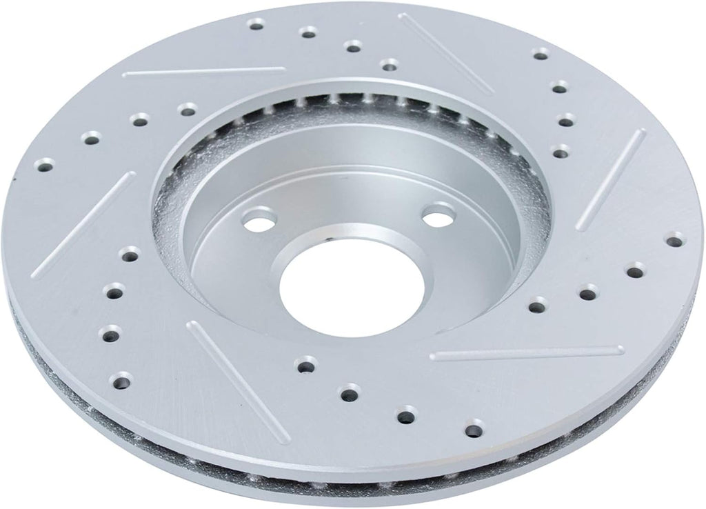 TRQ Performance Front and Rear Brake Rotor Set G Coated Drilled and Slotted Compatible with 1994-2005 Mazda Miata