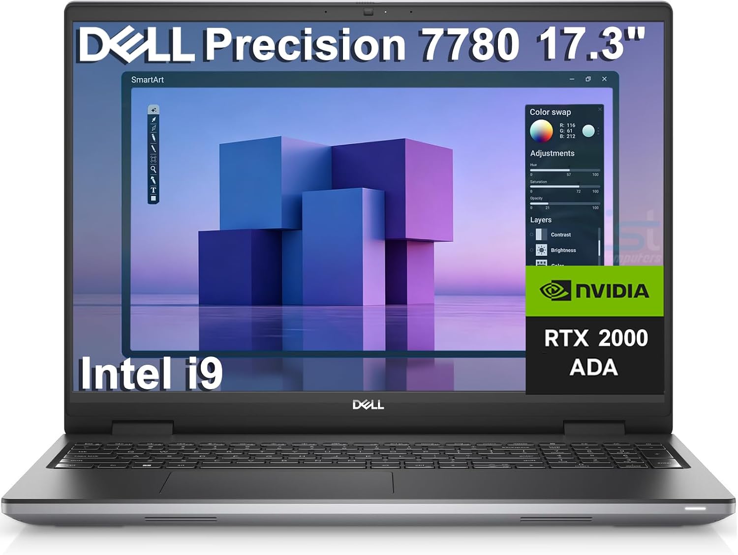 Dell Precision 7000 7780 Mobile Workstation Laptop, NVIDIA RTX 2000 Ada 8GB, 32GB LPCAMM2 DDR5 RAM, 17.3' FHD, Intel 24-Core i9-13950HX (>Ultra 7-165H), IST Computer Customized 1TB/2TB SSD, Win 11 Pro