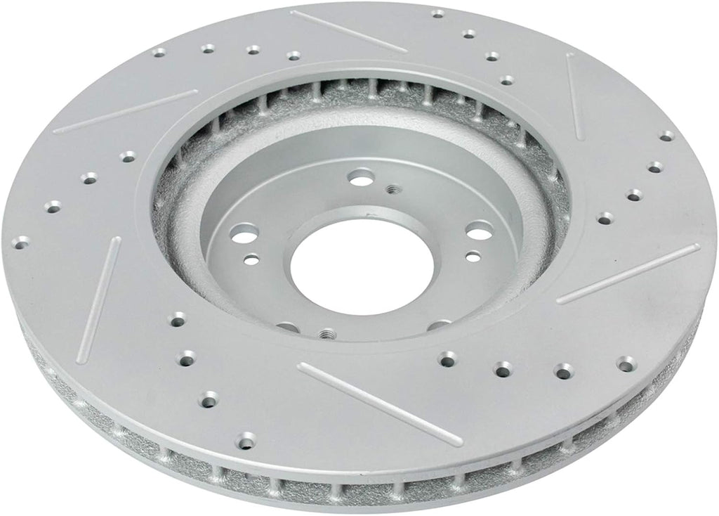 TRQ Performance Front and Rear Brake Rotor Set G Coated Drilled and Slotted Compatible with 2005-2006 Honda CR-V
